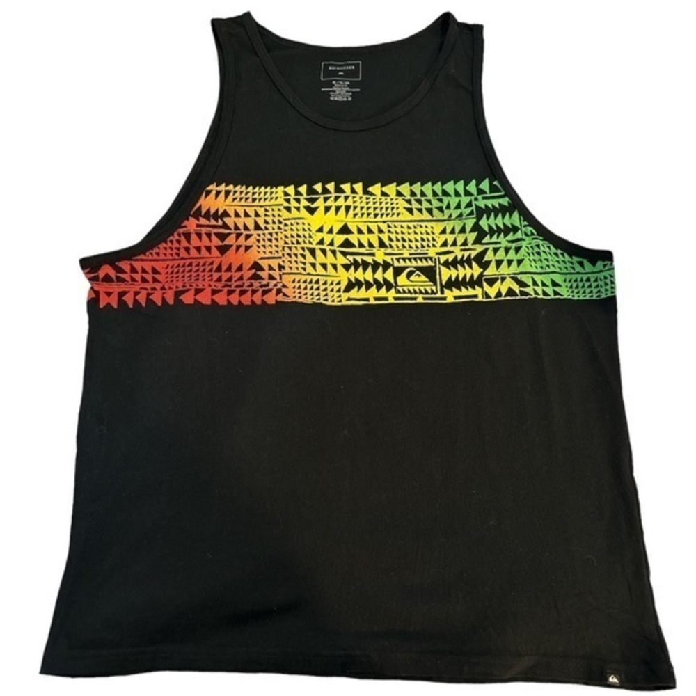 Men's Quicksilver Color Block Black Tank Top Shirt Regular Size XL EUC #2318